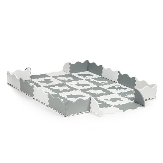 Tampon de spumă - puzzle gri-alb