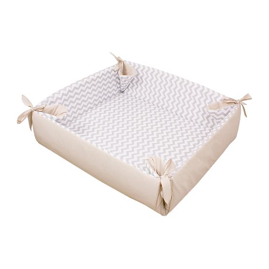 Țarc / joc pătură Zig-Zag smântână