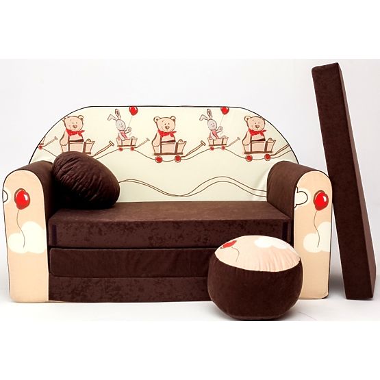 Canapea pentru copii Teddy bear 2 - maro-bej