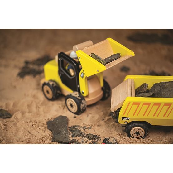 Tidlo Excavator din lemn galben