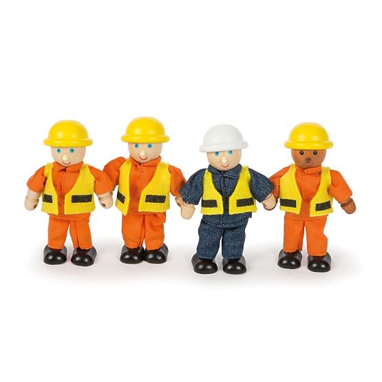 Tidlo Figurine din lemn constructori 4 buc
