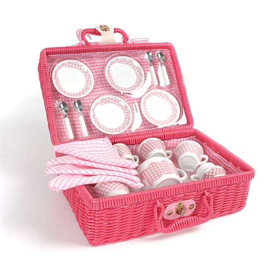 Tidlo Veselă de picnic în coș roz