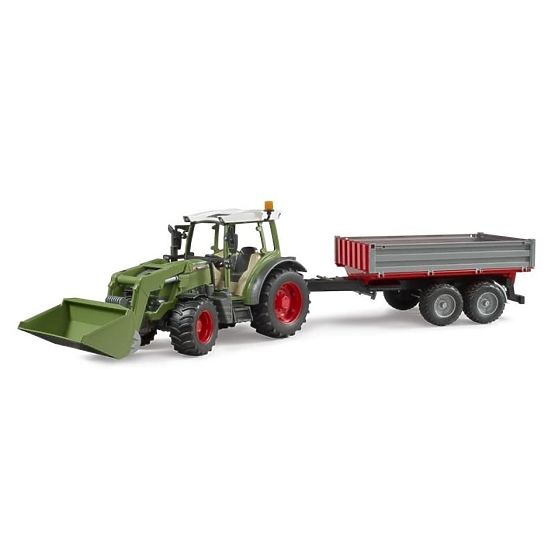 Tractor Bruder Fendt Vario 211 cu încărcător frontal și remorcă basculantă