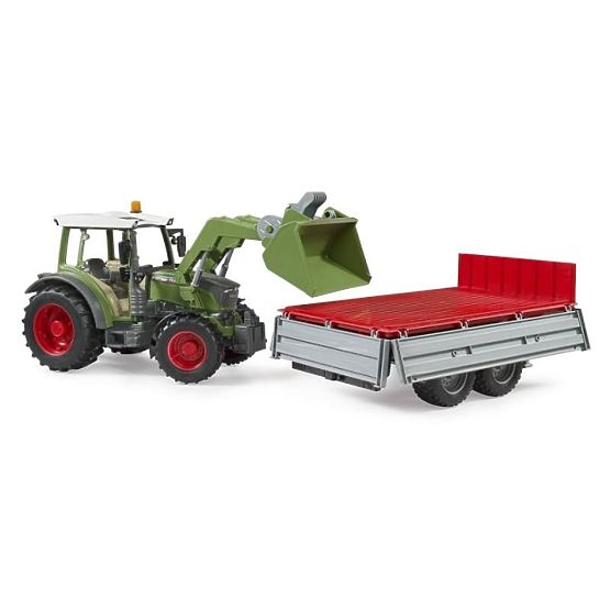 Tractor Bruder Fendt Vario 211 cu încărcător frontal și remorcă basculantă