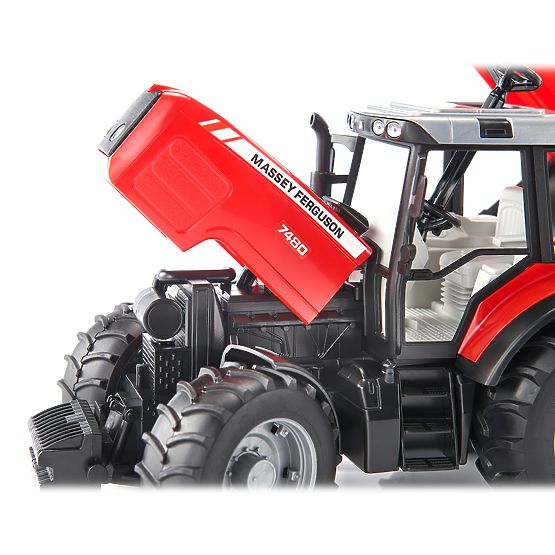 Tractor Bruder MASSEY FERGUSON cu remorcă basculantă roșie