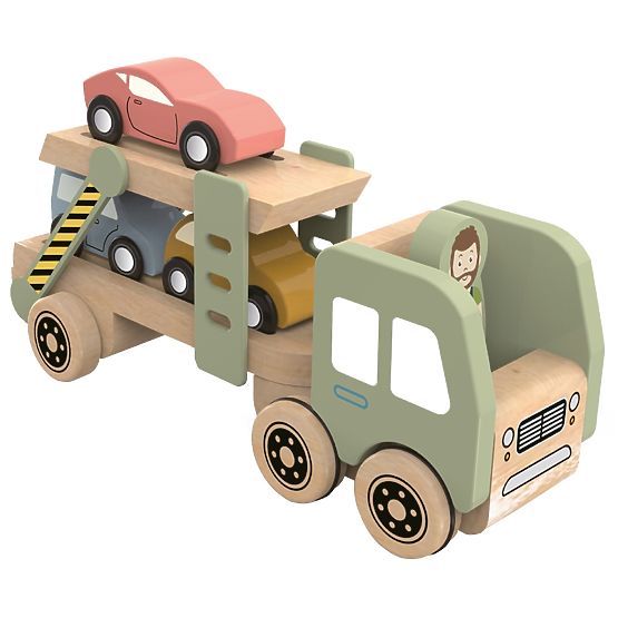 Transportor de mașinuțe din lemn 2Kids Toys