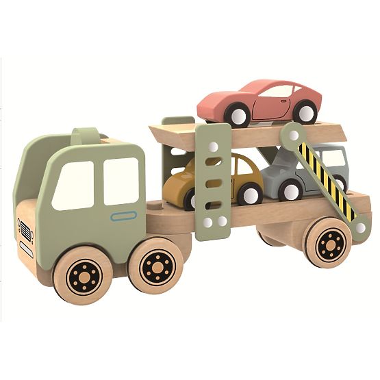 Transportor de mașinuțe din lemn 2Kids Toys