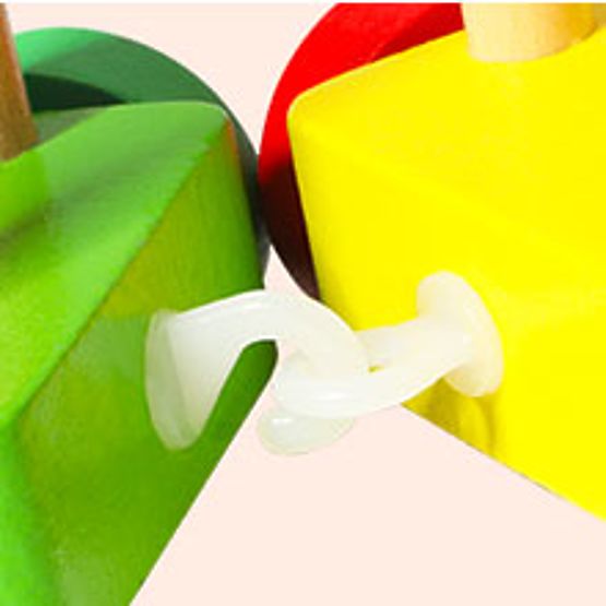 Tren din lemn cu cuburi educative mari alfabet ECOTOYS