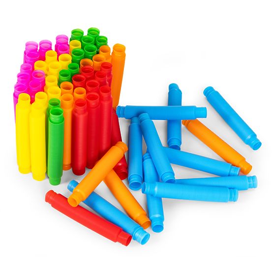Tuburi senzoriale colorate pop tube pentru copii tuburi antistres pentru conectare 60 de bucăți