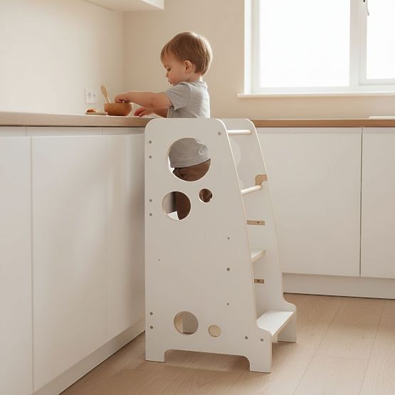Turn de învățare Montessori Luna - alb