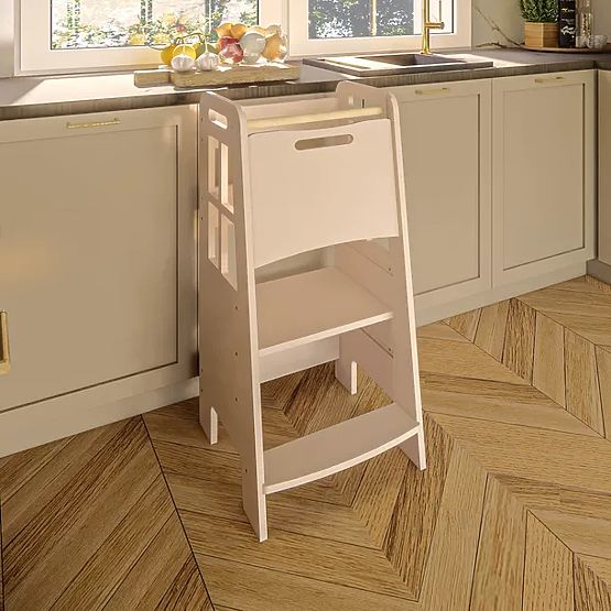 Turn de învățare Montessori din lemn - alb