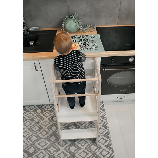 Turnul de învățare Montessori Sara Scandi - alb