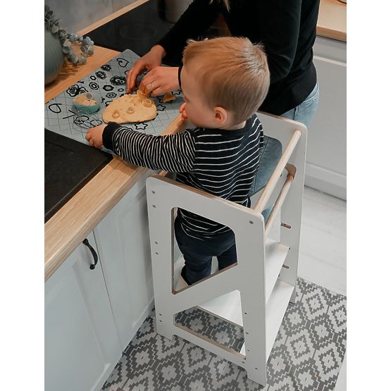 Turnul de învățare Montessori Pola Scandi - alb