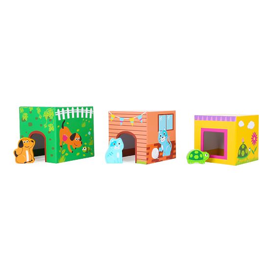 Turnul Small Foot Cube cu animale din lemn