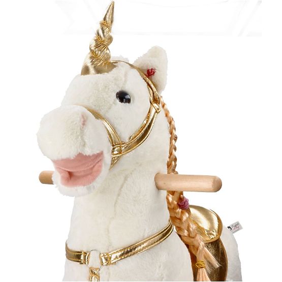 Unicorn balansoar auriu cu roți