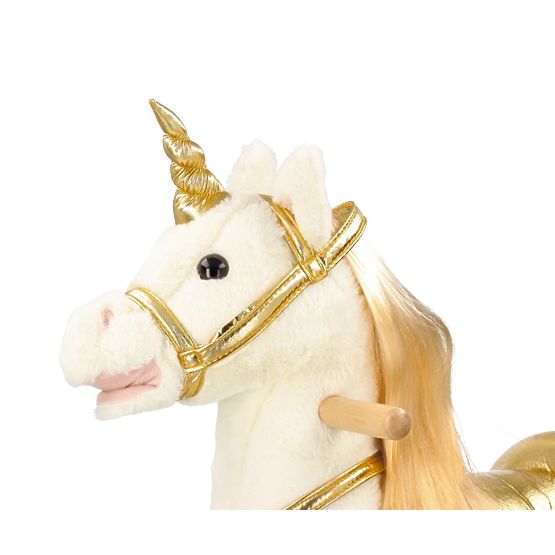 Unicorn balansoar auriu cu roți