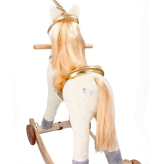 Unicorn balansoar auriu cu roți