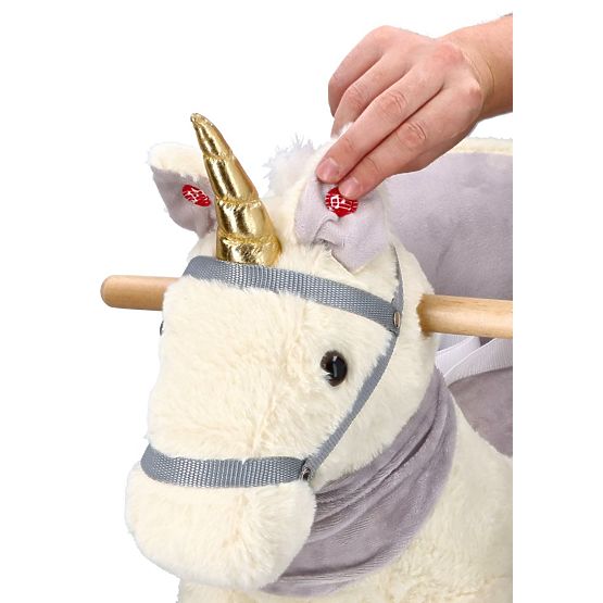 Unicorn de legănat cu scaun și roți