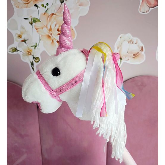 Unicorn pe băț Bianco Hobby Horse