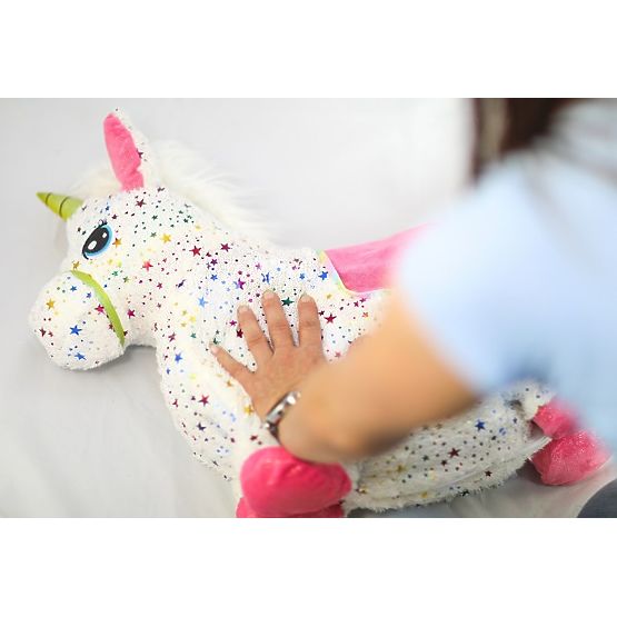Unicorn săltăreț din cauciuc cu husă