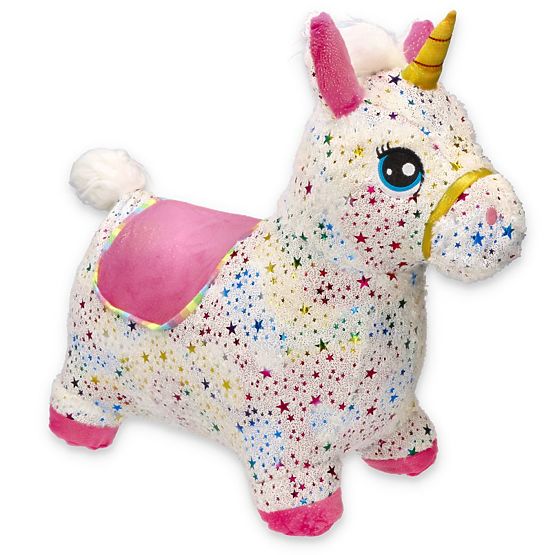 Unicorn săltăreț din cauciuc cu husă
