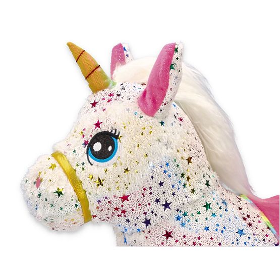 Unicorn săltăreț din cauciuc cu husă