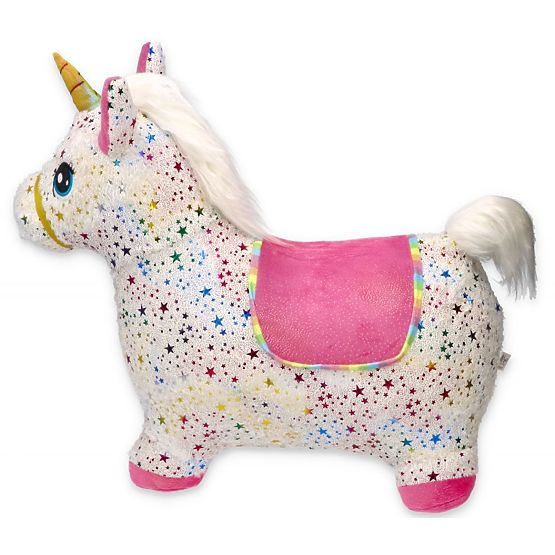 Unicorn săltăreț din cauciuc cu husă