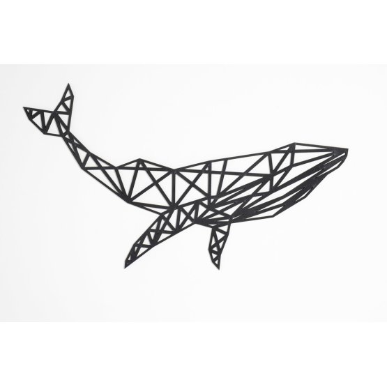 Pictura geometrica din lemn - Balena - diferite culori culoare: negru