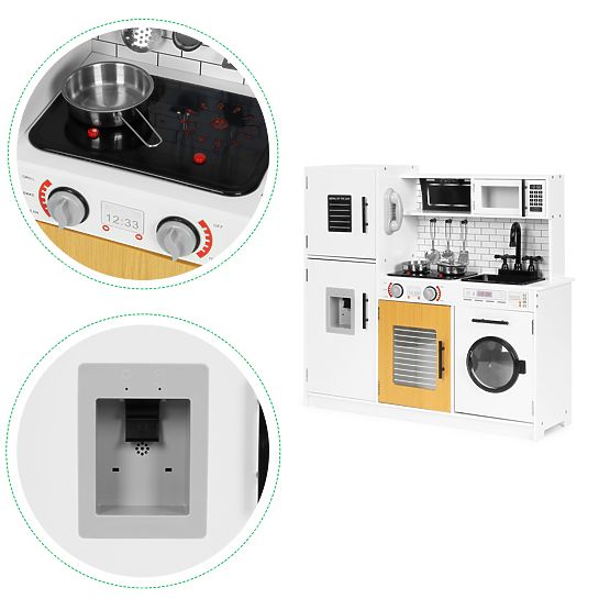 Bucătărie mare din lemn pentru copii + sunete și lumini ECOTOYS