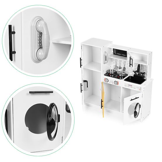 Bucătărie mare din lemn pentru copii + sunete și lumini ECOTOYS