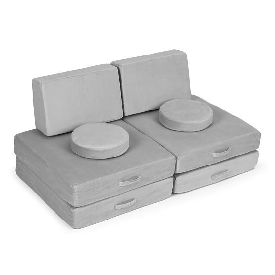 Canapea modulară mare pliabilă pentru copii DIY cu 8 perne moi - gri ECOTOYS