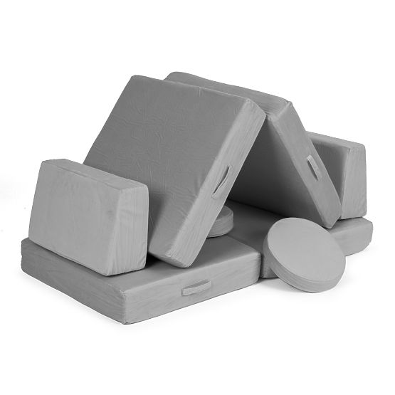Canapea modulară mare pliabilă pentru copii DIY cu 8 perne moi - gri ECOTOYS