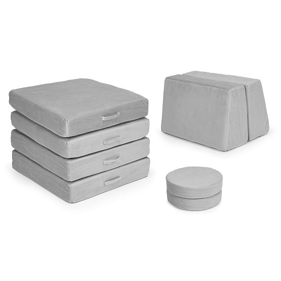 Canapea modulară mare pliabilă pentru copii DIY cu 8 perne moi - gri ECOTOYS