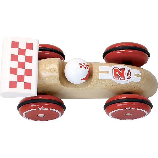 Vilac Mașină de curse XL naturală cu aripă albă