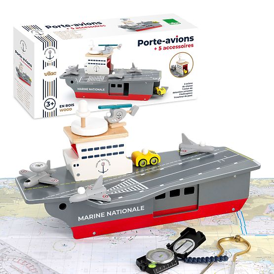 Vilac Portavion din lemn cu accesorii