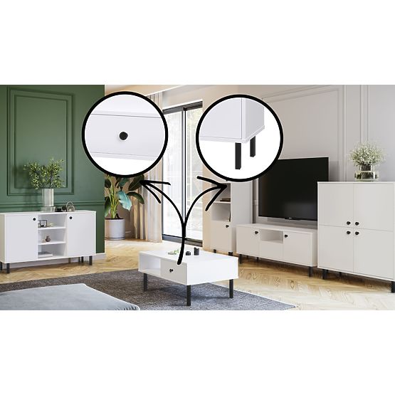 Vitrină pentru living Venus albă loft