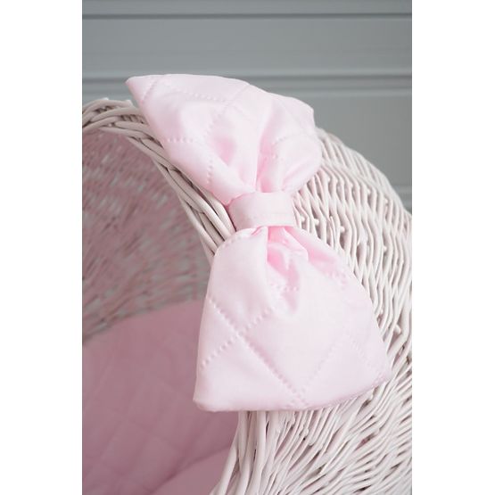 Carucior inalt din rachita pentru papusi - roz