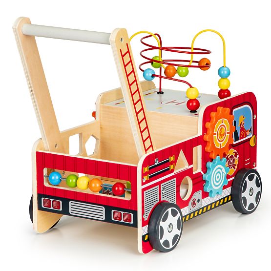 Walker din lemn - camion de pompieri