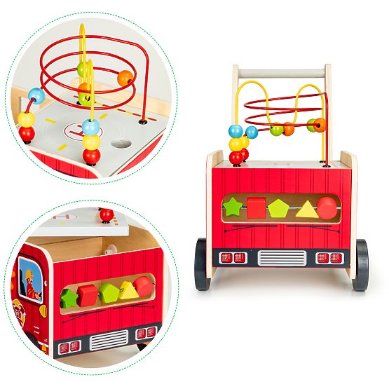 Walker din lemn - camion de pompieri