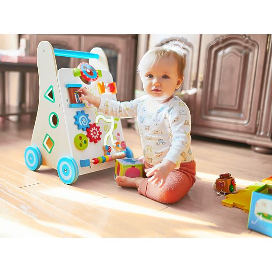 Walker multifuncțional din lemn - Grădină veselă