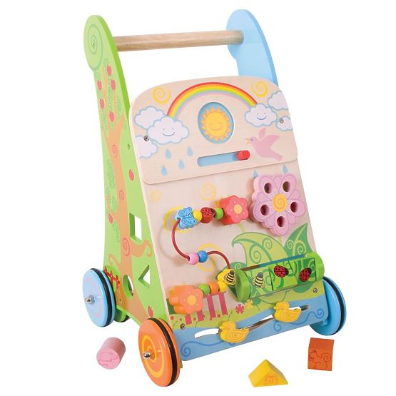 Walker multifuncțional din lemn - jucărie 7 în 1