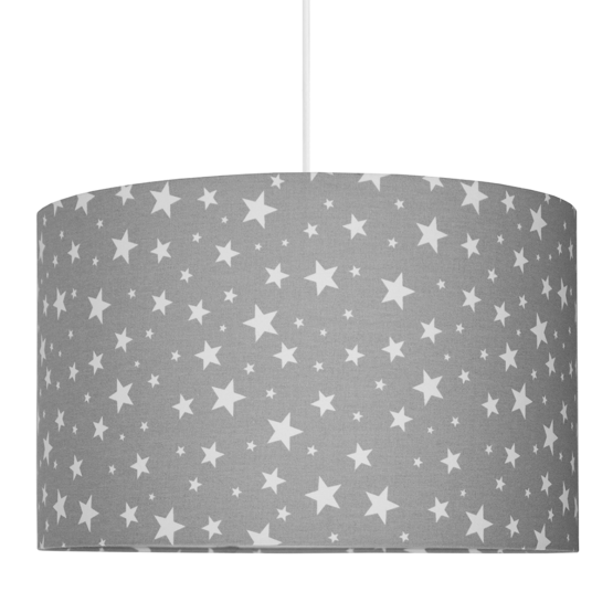 Lampă suspendată din material textil Cer înstelat - gri-alb