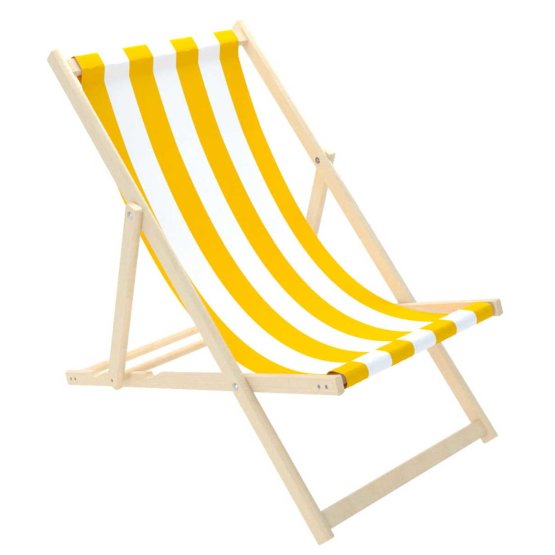 Scaun de plajă Stripes - galben-alb