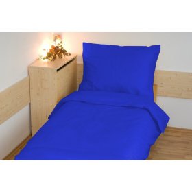 Lenjerie de pat din bumbac simplu 140x200 cm - Albastru închis, Brotex