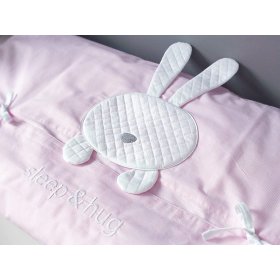 Set de asternuturi pentru patut in 3 piese sleep&hug roz, Modenex