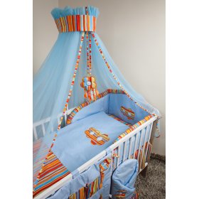 Set de așternuturi de pat pentru copii 120 x 90 cm.cu tema unor flori albastre