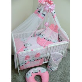 Lenjerie de pat pentru copii cu motivul unui miel de 120 x 90 cm de culoare roz