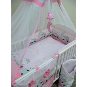 Lenjerie de pat pentru copii cu motivul unui miel de 120 x 90 cm de culoare roz, Ankras