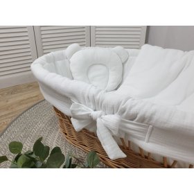 Set de lenjerie de pat pentru un pătuț de răchită - alb, TOLO