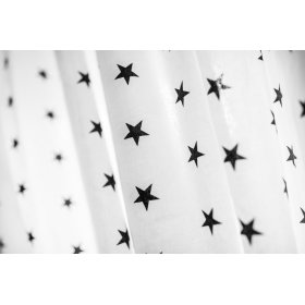 Draperie albă pentru copii cu steluțe negre 31, Dom-Dekor
